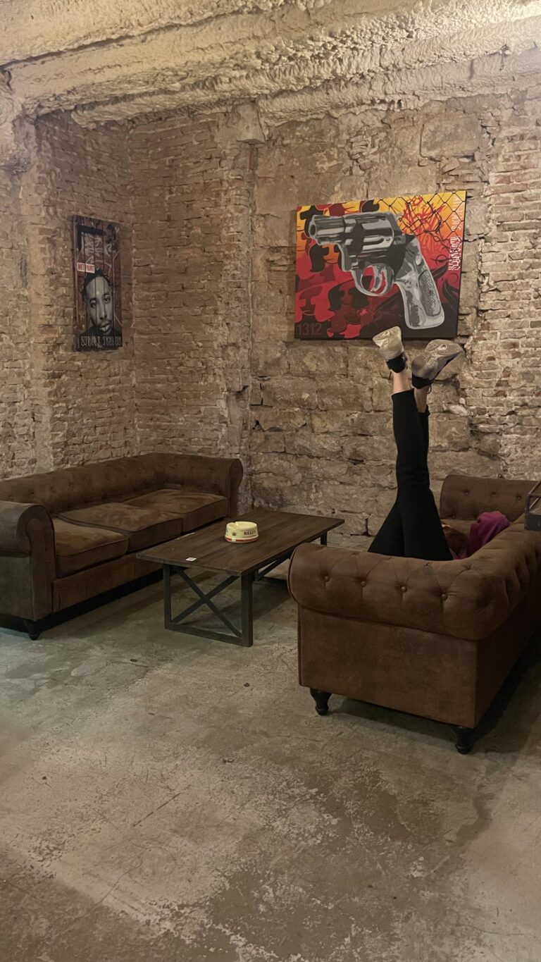 blunted cannabis association barcelona paintings decorations 768x1365